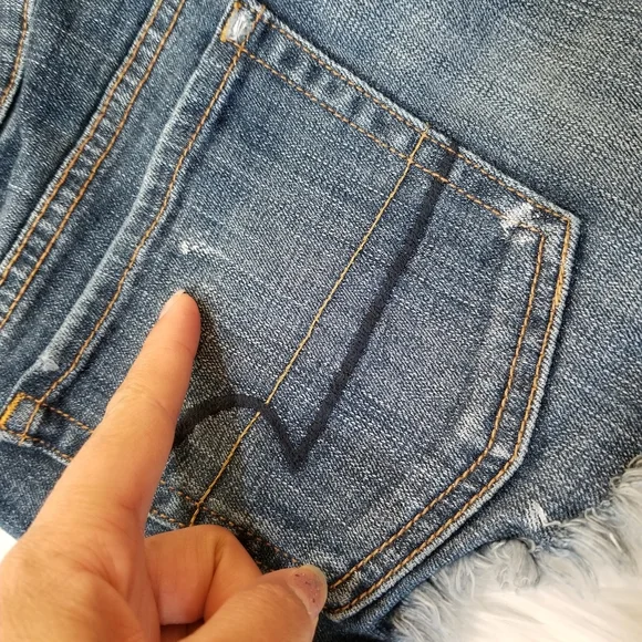 AMERICAN EAGLE Blue Shorts With Flowers Stretch SIZE 4. - Picture 9 of 16